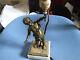 1900's Vintage French Bronze & Marble Boy Child Table Lamp. One Of A Kind