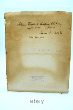 1912 Print Signed Dr. Hans H. Meyer A One Of A Kind Historical Treasure Rare