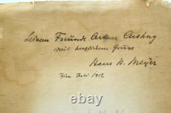 1912 Print Signed Dr. Hans H. Meyer A One Of A Kind Historical Treasure Rare
