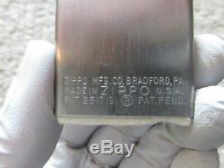 1950s Sterling Silver Zippo Lighter One Of A Kind Original Patent 2517191