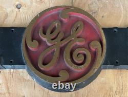 1950s Vintage Brass General Electric Sign 39 Lbs Good Condition One Of A Kind