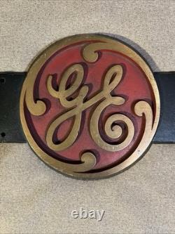 1950s Vintage Brass General Electric Sign 39 Lbs Good Condition One Of A Kind