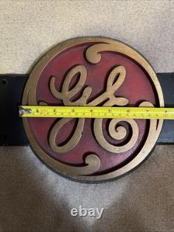 1950s Vintage Brass General Electric Sign 39 Lbs Good Condition One Of A Kind