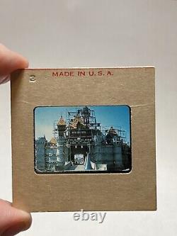 1955 Disneyland Castle Construction Red Border Kodachrome Color Slide Very Nice