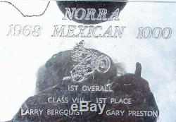 1968 NORRA/MEXICAN 1000 OVERALL TROPHY - ONE OF A KIND Baja 1000 SCORE