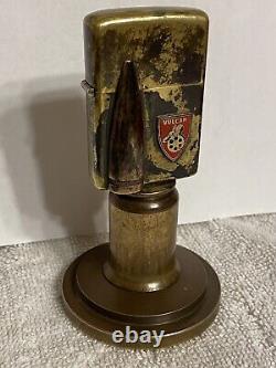 1974 Vietnam War Trench Art Artillery Shell Zippo Table Lighter One Of A Kind