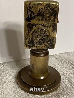 1974 Vietnam War Trench Art Artillery Shell Zippo Table Lighter One Of A Kind