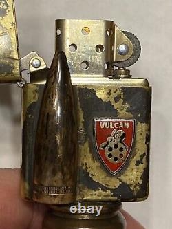 1974 Vietnam War Trench Art Artillery Shell Zippo Table Lighter One Of A Kind