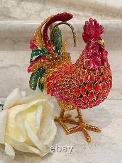 2002 ONE OF A KIND Vintage Rooster Jewelry Box 21st Anniversary Christmas gift