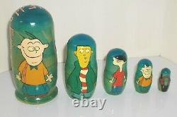 2003 One-of-a-kind Russian Hand Painted Ed Edd N Eddy Nesting Doll Set Kirishina