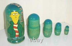 2003 One-of-a-kind Russian Hand Painted Ed Edd N Eddy Nesting Doll Set Kirishina