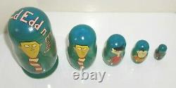 2003 One-of-a-kind Russian Hand Painted Ed Edd N Eddy Nesting Doll Set Kirishina