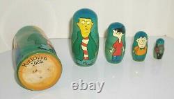 2003 One-of-a-kind Russian Hand Painted Ed Edd N Eddy Nesting Doll Set Kirishina