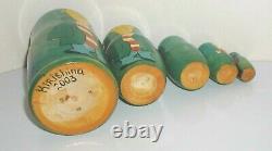 2003 One-of-a-kind Russian Hand Painted Ed Edd N Eddy Nesting Doll Set Kirishina