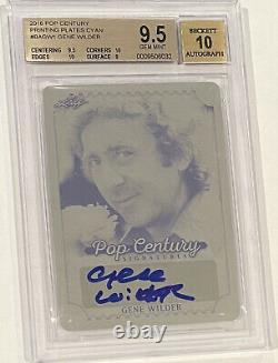 2016 Leaf Print Plate Gene Wilder Auto Bgs 9.5/10 One Of A Kind (willy Wonka)