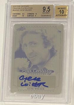 2016 Leaf Print Plate Gene Wilder Auto Bgs 9.5/10 One Of A Kind (willy Wonka)