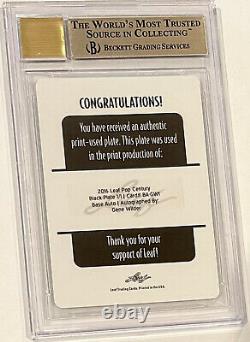 2016 Leaf Print Plate Gene Wilder Auto Bgs 9.5/10 One Of A Kind (willy Wonka)