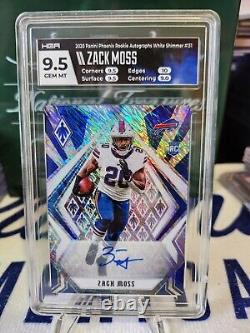 2020 Phoenix Zack Moss Rookie Autographs White Shimmer 1/1