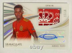 2021 PANINI IMMACULATE SOCCER ANSU FATI Patch Auto /17 ONE OF A KIND PATCH