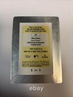 2025 Bowman Riley Greene Printing Plate 1/1 Ultra Rare One Of A Kind Collectible