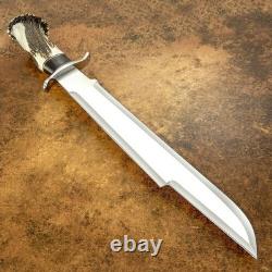 20 One Of Kind Custom Made D2 Tool Steel Machete, Stag Horn, Hunting Bowie