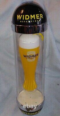 24 H WIDMER HEFEWEIZEN SPINNING GLASS LIGHT BEER SIGN, One Of The Kind