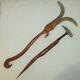 2 One-of-a-kind Handmade Fantasy Medieval Weapons Double Axe Club Wood Handles