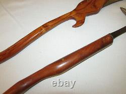 2 One-of-a-Kind Handmade Fantasy Medieval Weapons Double Axe Club Wood Handles