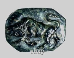 300 BC Authentic Ancient Roman hololith Ring Engraved Gemstone Bull MUSEUM GRADE