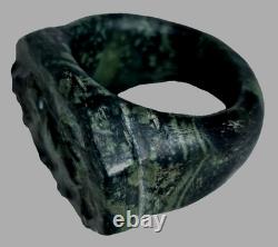 300 BC Authentic Ancient Roman hololith Ring Engraved Gemstone Bull MUSEUM GRADE
