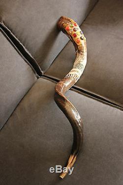 40-42 Kudu Horn Shofar. Hand painted. One of a kind. Tallit and 12 tribes stones