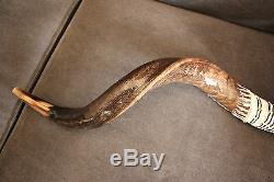 40-42 Kudu Horn Shofar. Hand painted. One of a kind. Tallit and 12 tribes stones
