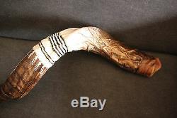 40-42 Kudu Horn Shofar. Hand painted. One of a kind. Tallit and 12 tribes stones