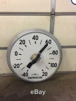 40 Neon Revolving Clock Thermometer from downtown bank sign. 1950s One of kind