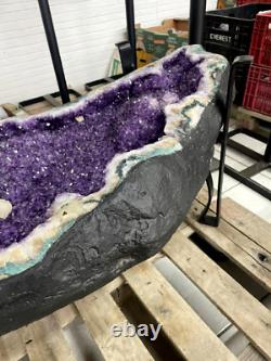 45 Long Natural Amethyst Geode Crystal Table One Of A Kind Piece