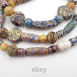 4 ft One of a Kind RARE Venetian Millefiori Trade Bead Collectors Strand Africa