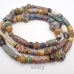 4 ft One of a Kind RARE Venetian Millefiori Trade Bead Collectors Strand Africa