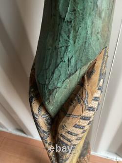 5ft Hand Carved Wooden Cat Excellent Condition One of a Kind