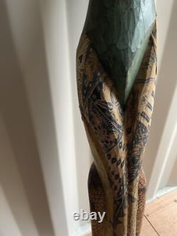 5ft Hand Carved Wooden Cat Excellent Condition One of a Kind