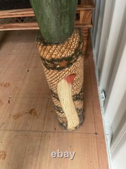 5ft Hand Carved Wooden Cat Excellent Condition One of a Kind