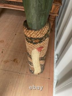 5ft Hand Carved Wooden Cat Excellent Condition One of a Kind