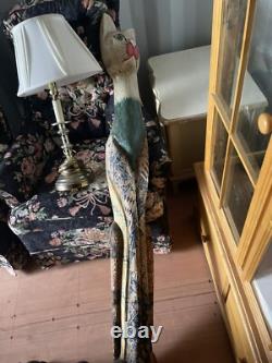 5ft Hand Carved Wooden Cat Excellent Condition One of a Kind
