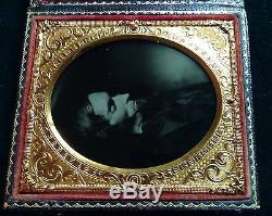 ABE LINCOLN EARLY 1865 POST MORTEM 1/6th AMBROTYPE RARE ONE OF A KIND IMAGE
