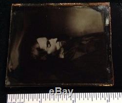 ABE LINCOLN EARLY 1865 POST MORTEM 1/6th AMBROTYPE RARE ONE OF A KIND IMAGE