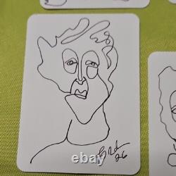 ACEO 6 one of a kind hand drawn continuous line psy portraits