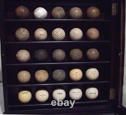 ANTIQUE ONE-OF-A-KIND Historical Golf Ball Collection and beautiful display case