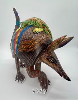 ARMADILLO AND LIZARD- Beautiful one of a kind wood hand-carved ALEBRIJE