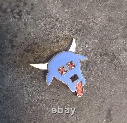 A Augis Lyon Lapel Pin Collector Blue Bull X Eyes! One Of A Kind