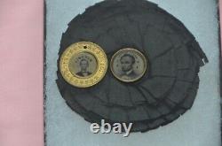 Abrham Lincoln 1864 Campaign Ferrotype On Mourning Rosette One Of A Kind