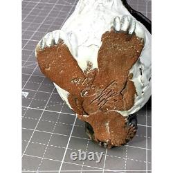 Abstract Modernist Sitting Bunny Pottery Figure Artist Signed 1993 One of Kind